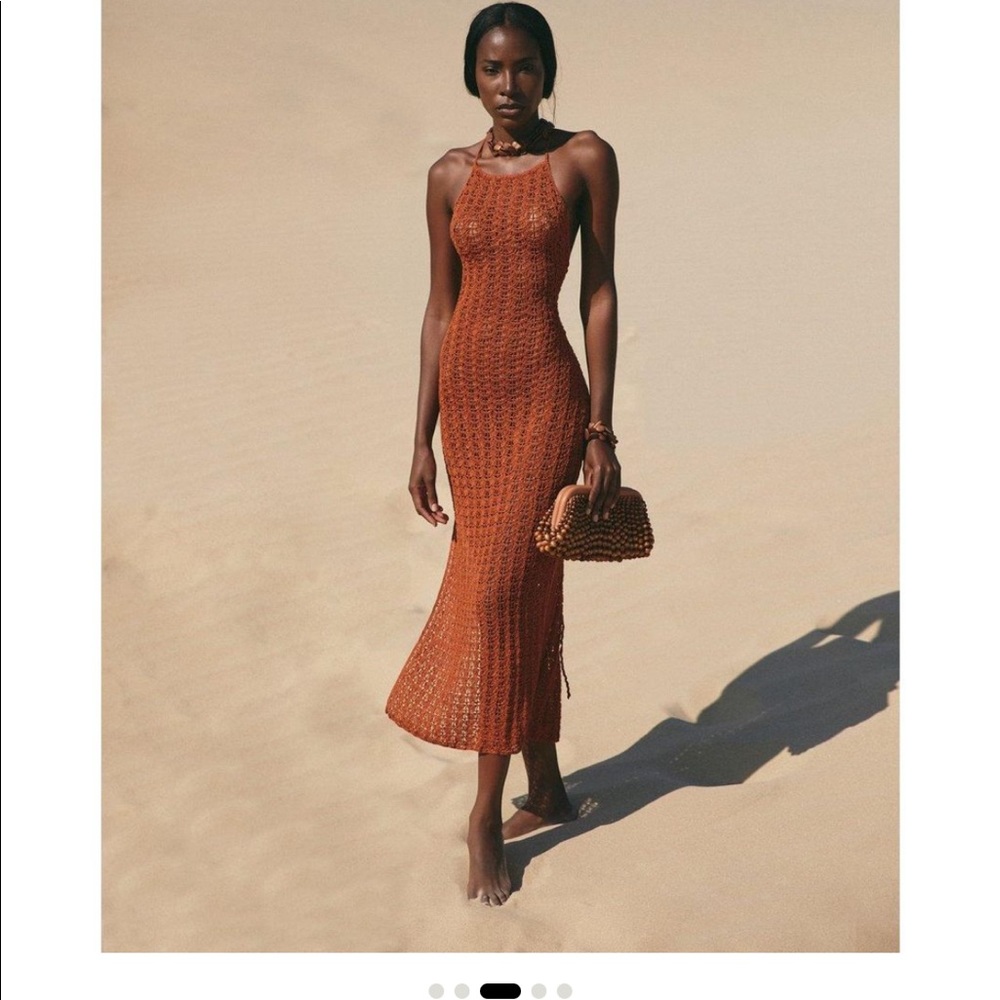 CULT GAIA DEMI CROCHET DRESS - SPICE SIZE M
